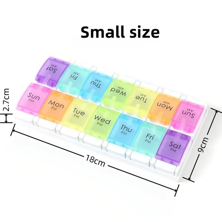 Weekly AM/PM 7-Day Pill Organizer with Push Button