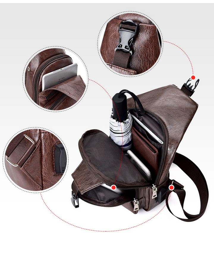 Mochila de viaje para hombre, resistente al hombro, antirrobo, para exteriores, con puerto de carga USB