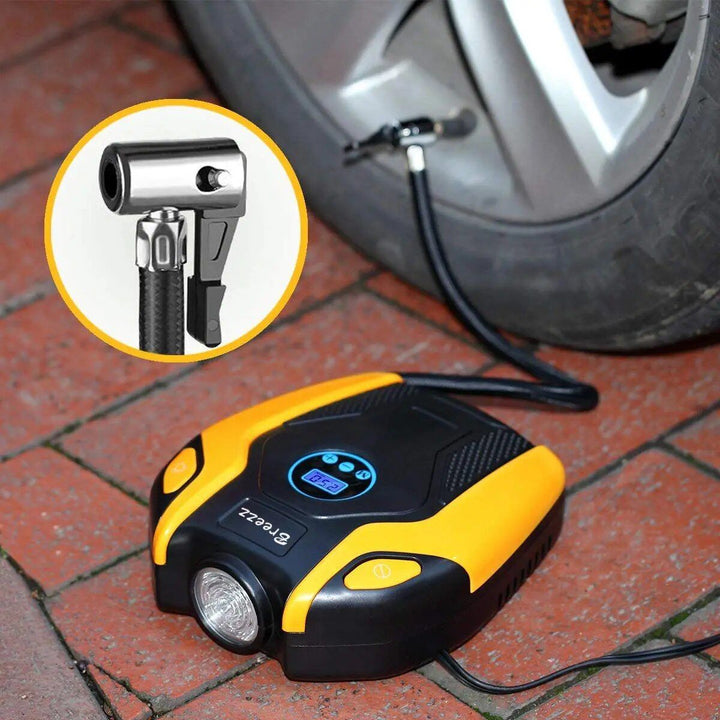 Compact Digital Car Tire Inflator with Auto Shut-Off & LED Light