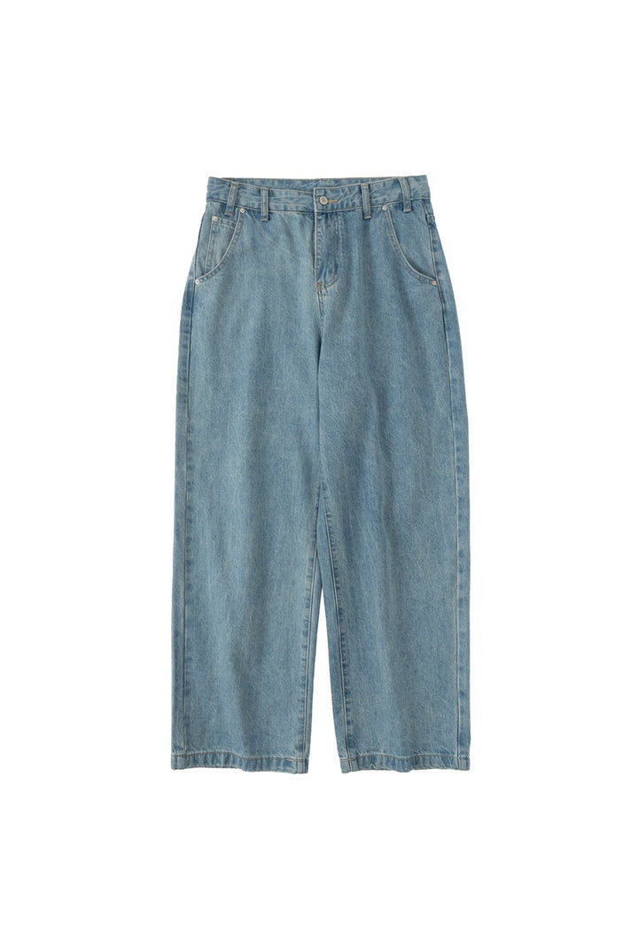 Retro Loose Straight Jeans Men's Water