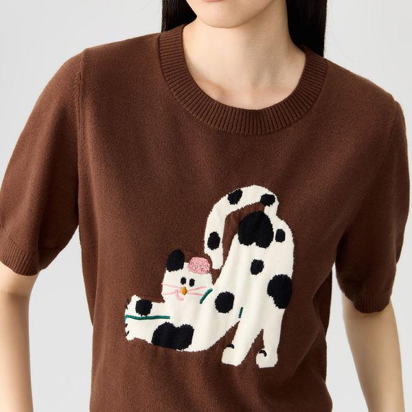 Women’s Cute Pet Embroidered Cartoon T-shirt