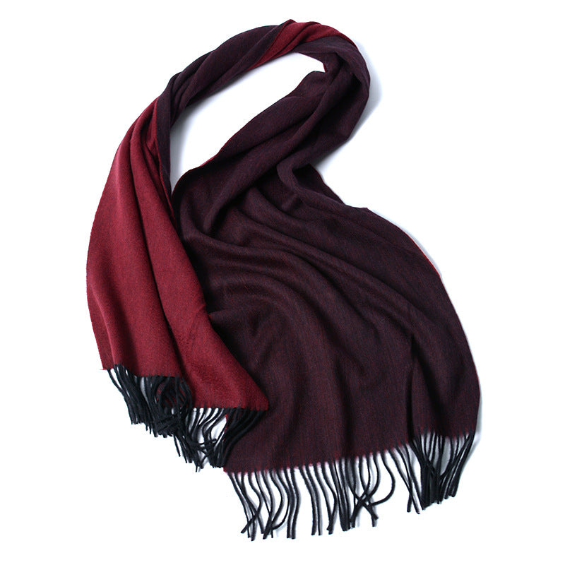 Luxurious Double-Sided Wool Scarf - Cashmere Pashmina Shawl & Wrap