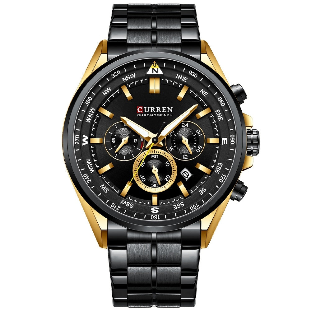 Men's Multifunction Quartz Watch Waterproof Calendar