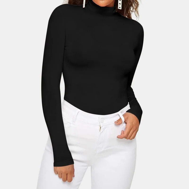 Classic Turtleneck Long-Sleeve Top