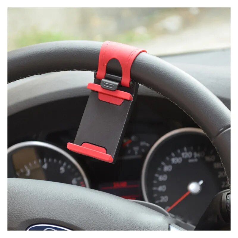 Universal Car & Bike Steering Wheel Phone Mount - GPS/Navigation Holder