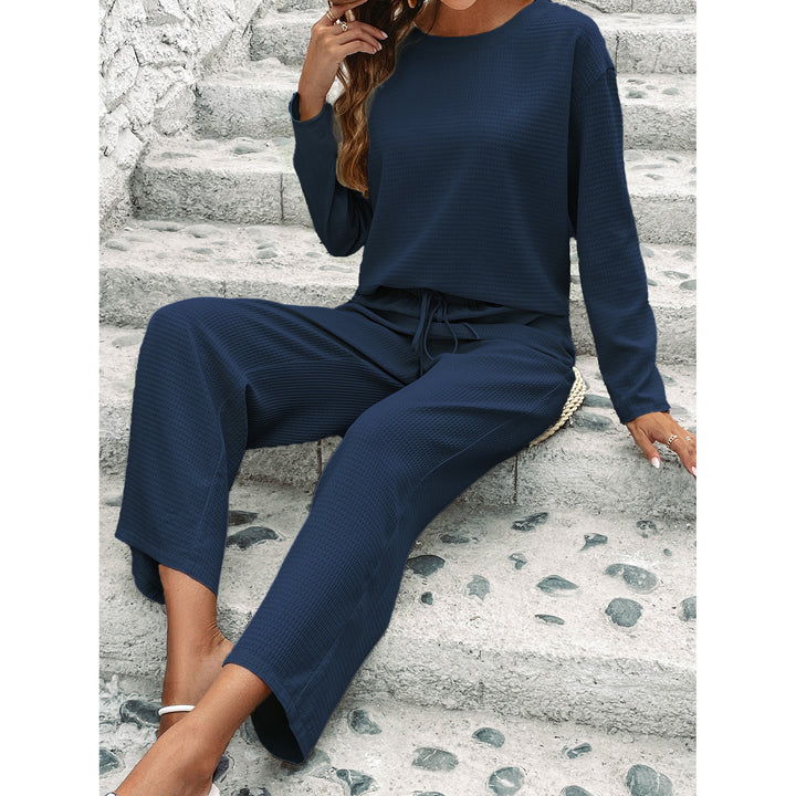 Long Sleeved Top Fashion Pants Two-piece Set