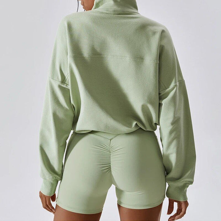 Cotton Casual Long Sleeve Oversized Hoodie with Zipper