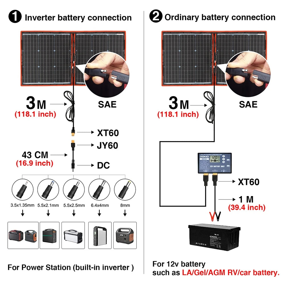 Portable Foldable Solar Panel Kit 80W-300W with Controller