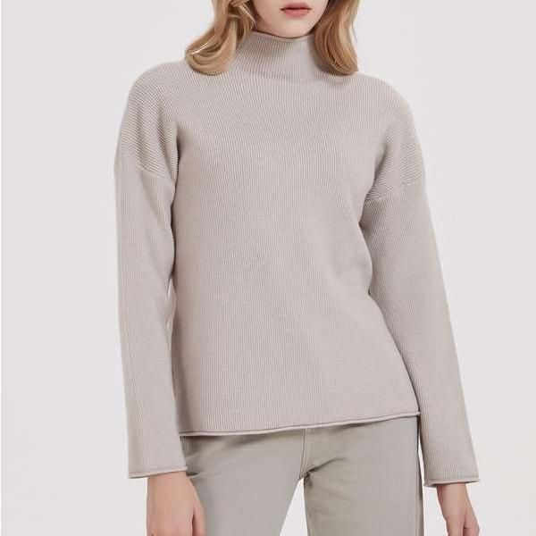 Knitted Sweater Women Classic Turtleneck Pullover