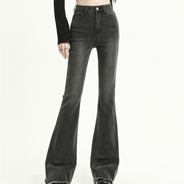 High Waist Slim Flare Jeans for Women