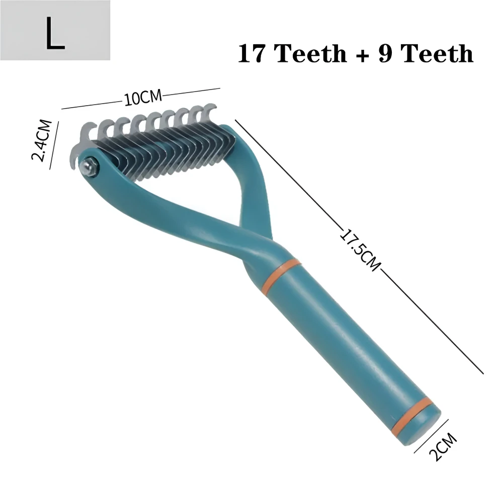 Double-Sided Pet Deshedding Brush for Cats and Dogs