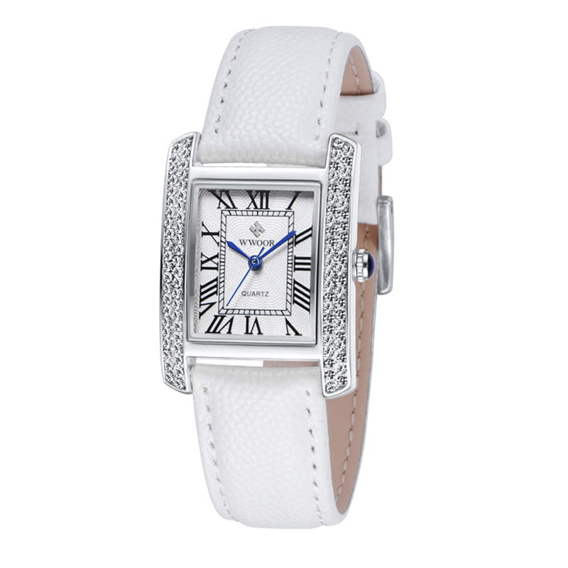 Leather belt ladies watch