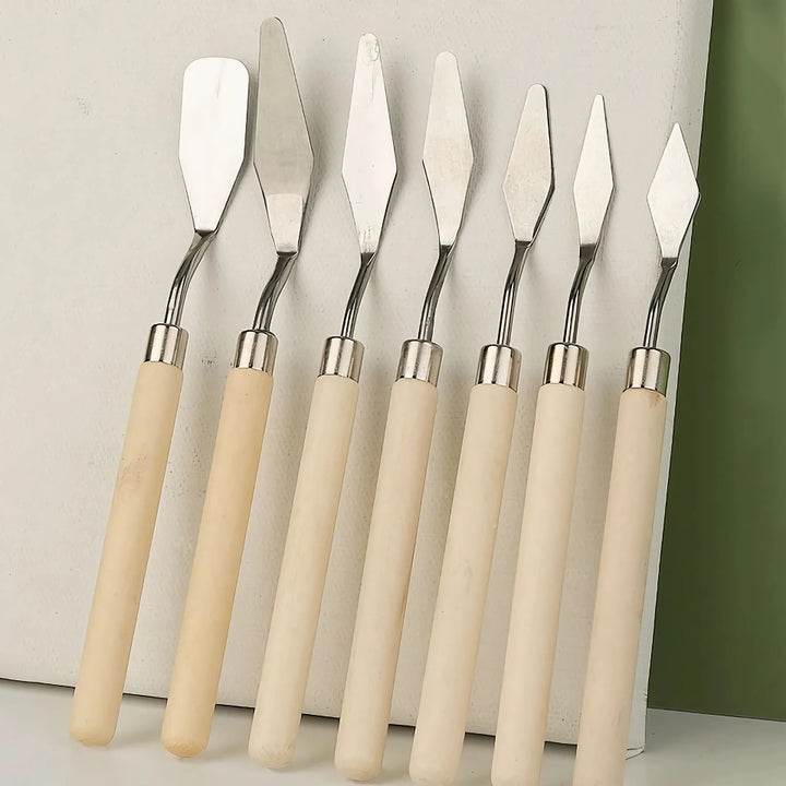 7-Piece Stainless Steel Oil Painting Knife Set