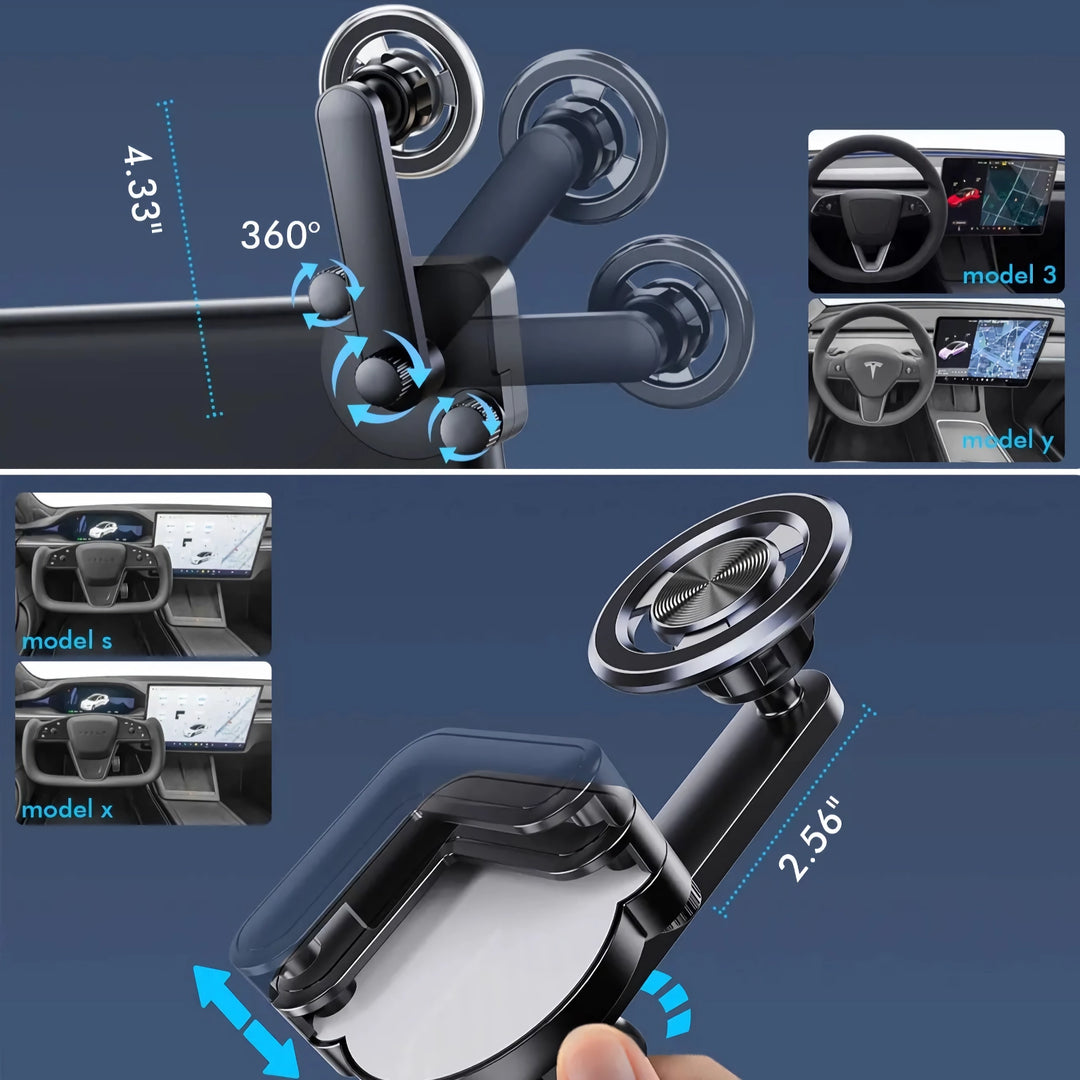 360° Rotatable Magnetic Suction Phone Holder for Car Dashboard