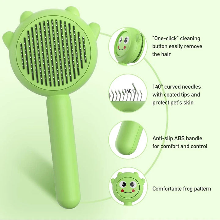 Self-Cleaning Pet Grooming Brush for Cats & Dogs