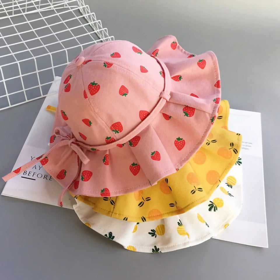 Cute Design Cotton Sun Protection Bucket Hats for Kids