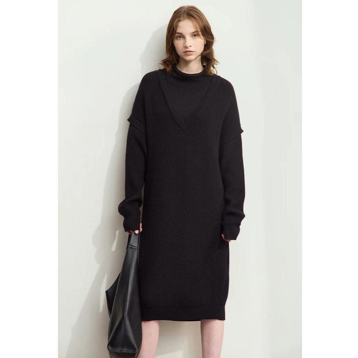 Minimalist Women's Midi Knitted Dress