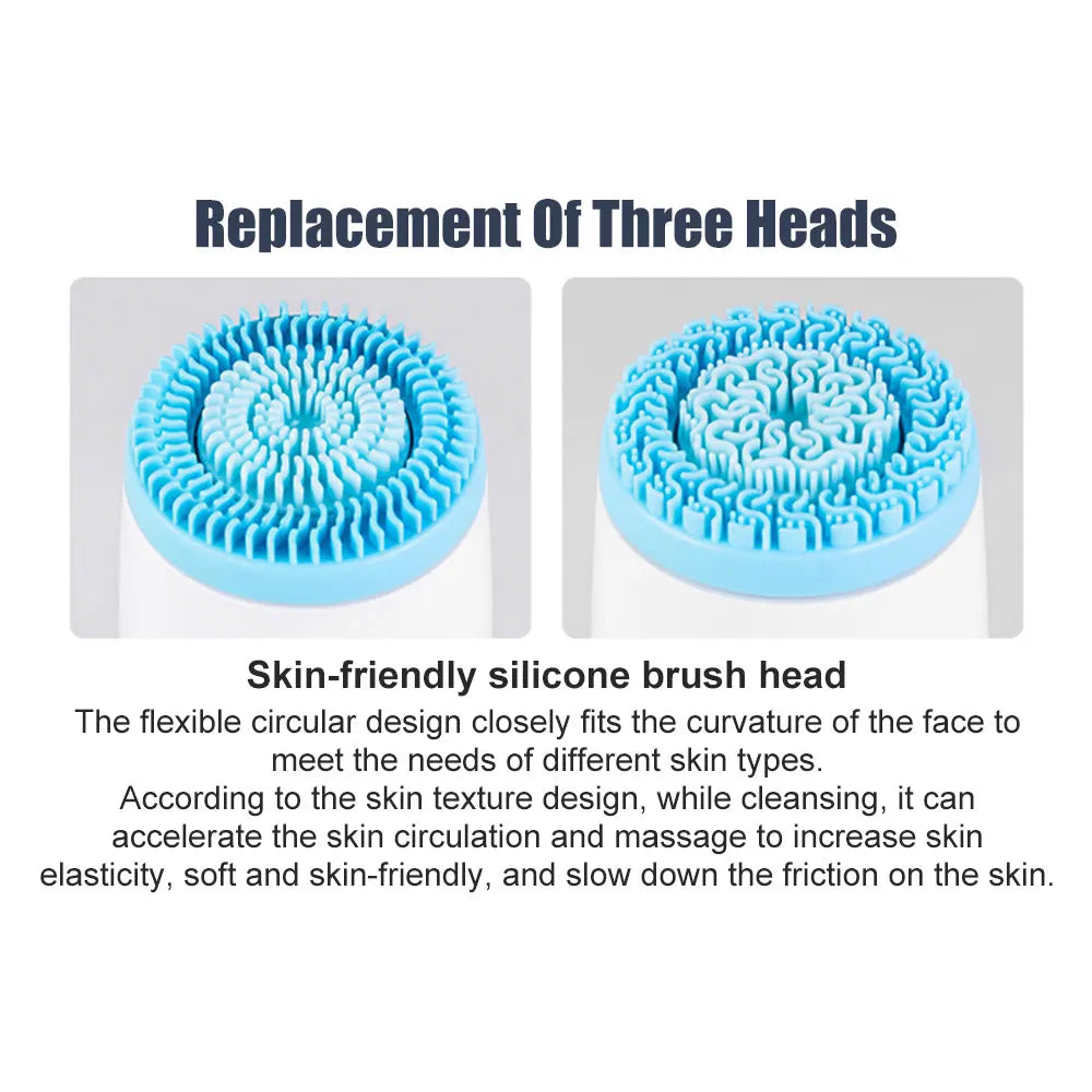 3-in-1 Ultrasonic Facial Cleansing Brush & Massager