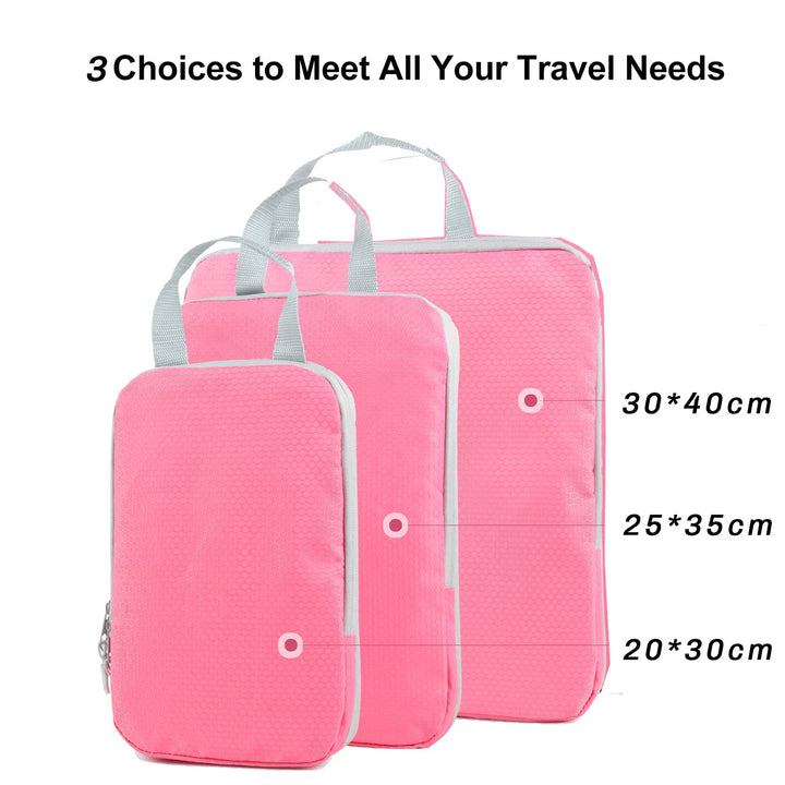 Compression Packing Cubes Set for Carry-On Luggage