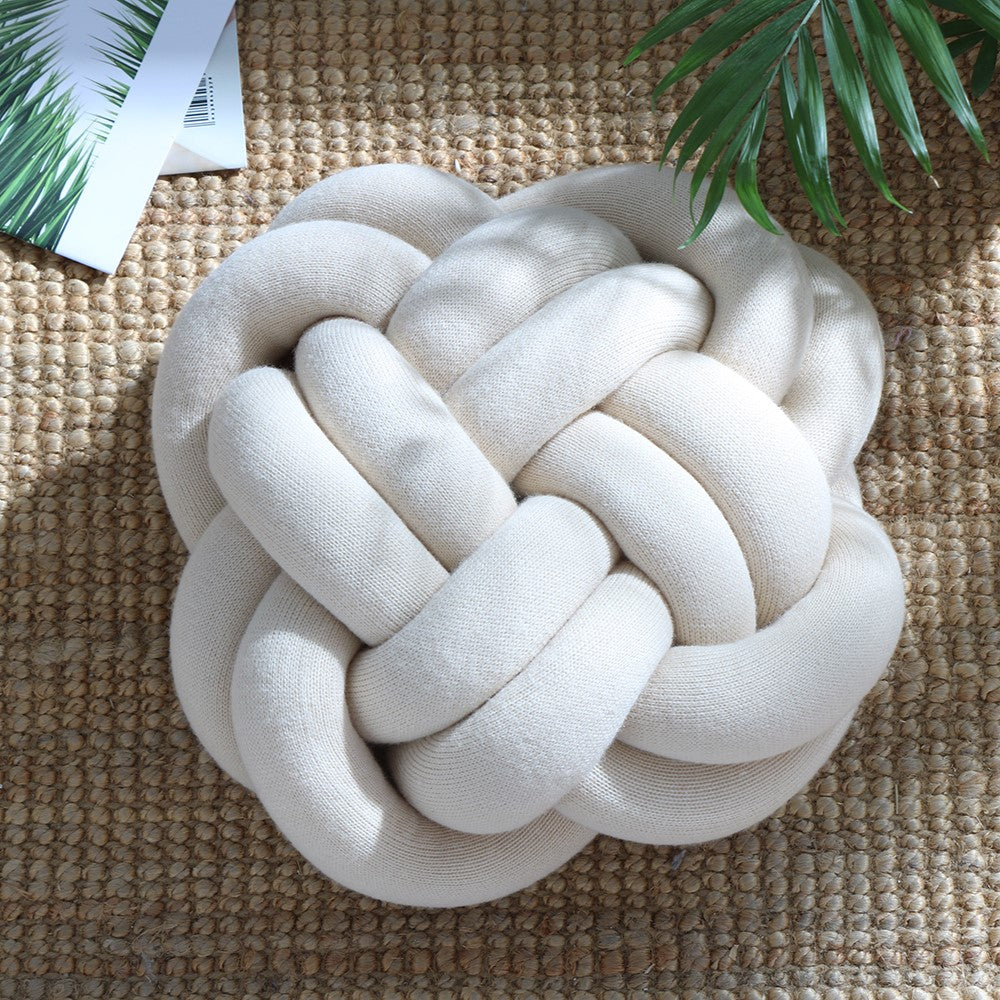 Bird's Nest Chunky Yarn Hand-Knotted Throw Pillow