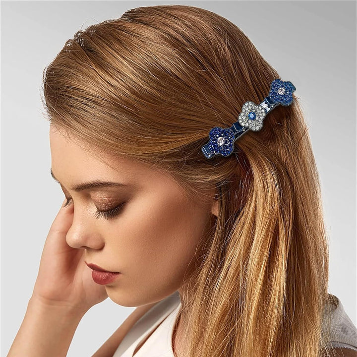 Trendy Floral Crystal Braided Hair Clips