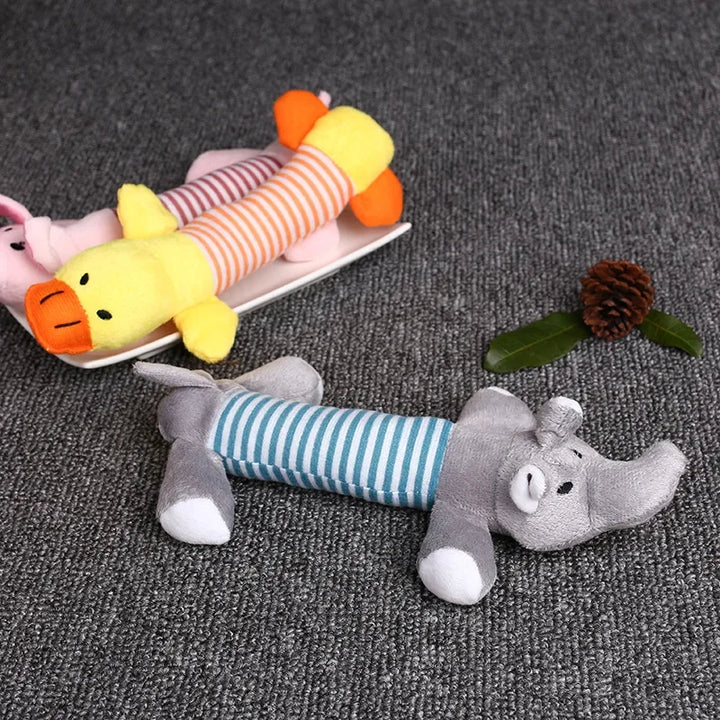 Durable Squeaky Plush Dog Toy for Teeth Cleaning and Play