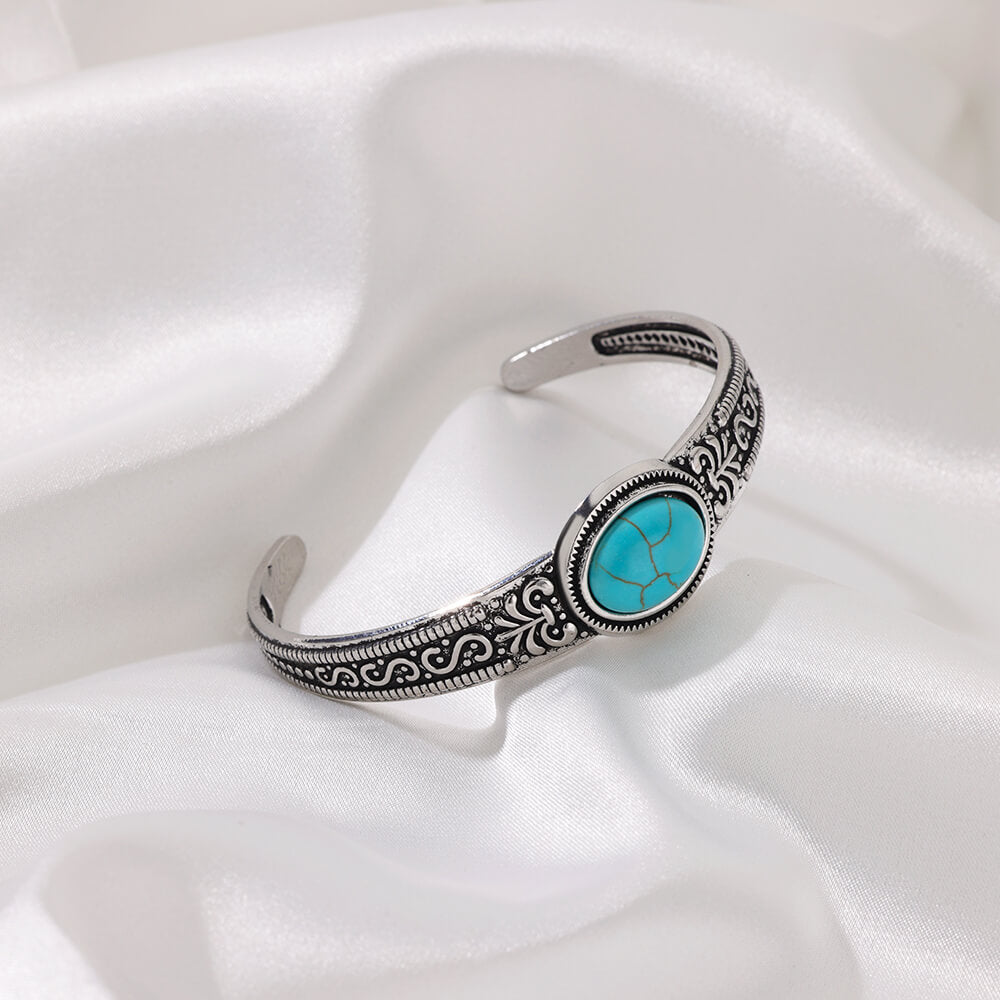 Elegant Stainless Steel Opal Cuff Bracelet