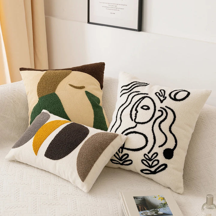 Cozy Abstract Embroidery Cushion Covers