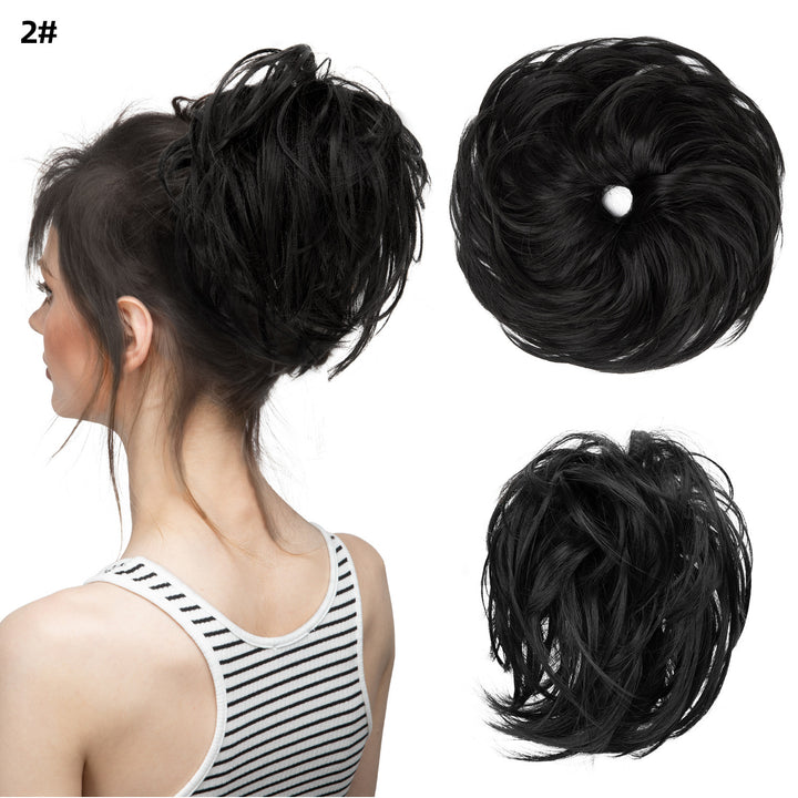 Bud Bun Artificial Hair Bun Natural Fluffy Long Beard Curly Hair Bun Lazy Updo Chignon