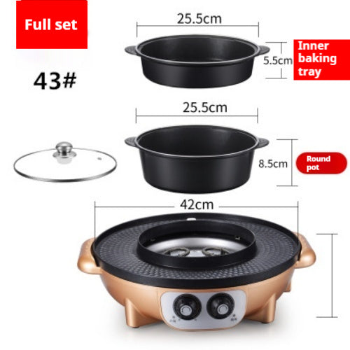 Korean-style Electric Barbecue All-in-one Pot Hot Pot Household Multi-functional Detachable Oven