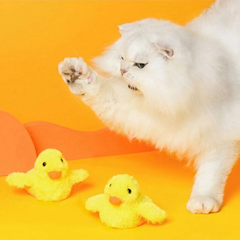 Interactive Electric Duck Toy for Cats: Flapping, Rechargeable, Bite-Resistant