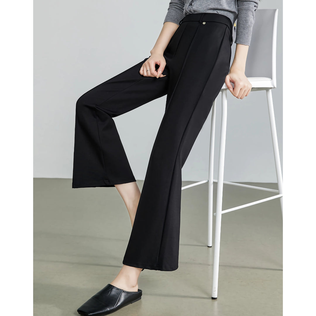 Elegant Micro Flare Ankle-Length Casual Pants for Women