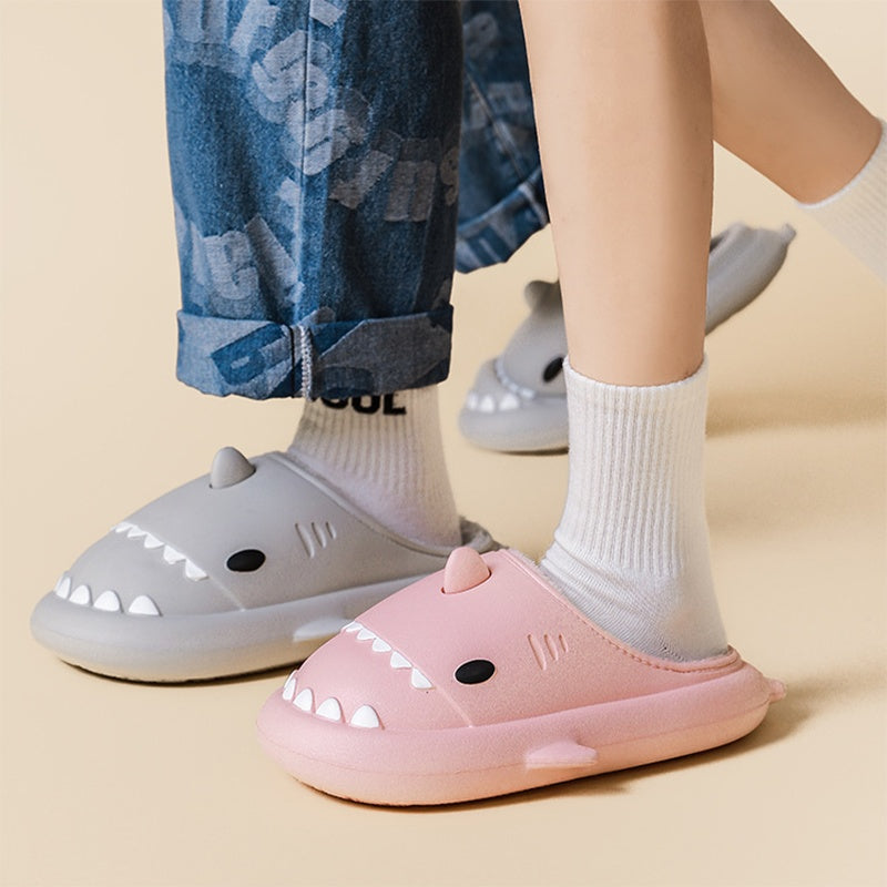 Cartoon Shark Shoes Home Slippers EVA Lovers Slippers Winter Soft Bottom Waterproof Shoes