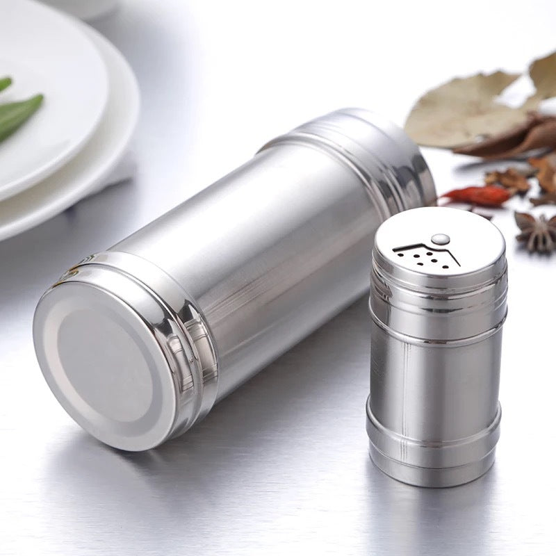 Rotatable Cover Stainless Steel Spice Jar - Adjustable Seasoning Bottle