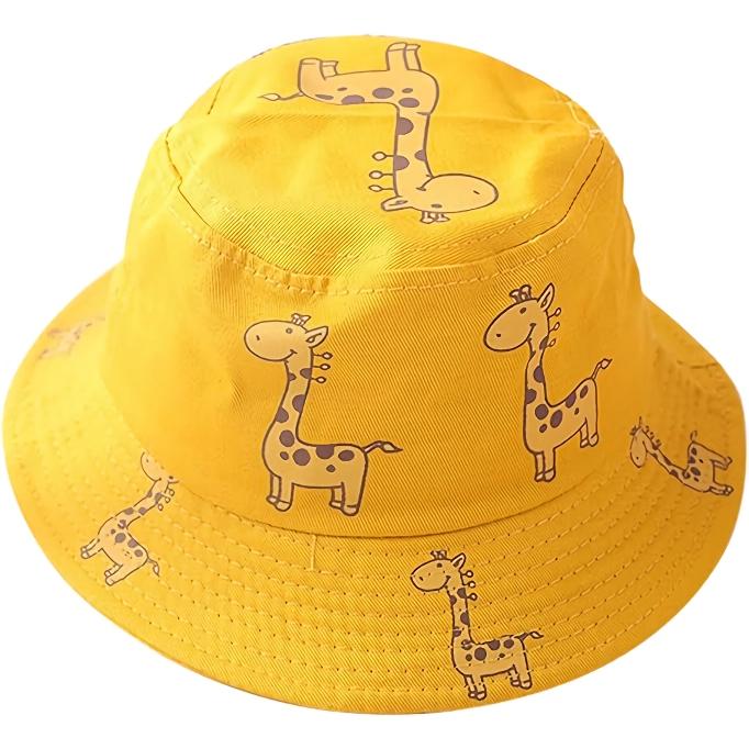 Cartoon Giraffe Bucket Hats for Kids