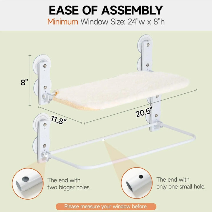 Foldable Cat Window Perch with Steel Frame