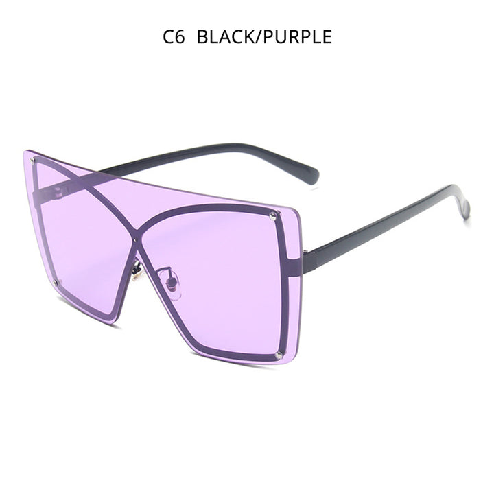 Fashion Oversized Flat Top Sunglasses