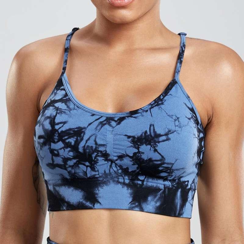 Tie Dye Sports Bra for Women | Breathable Fitness Tank Top with Chest Pad