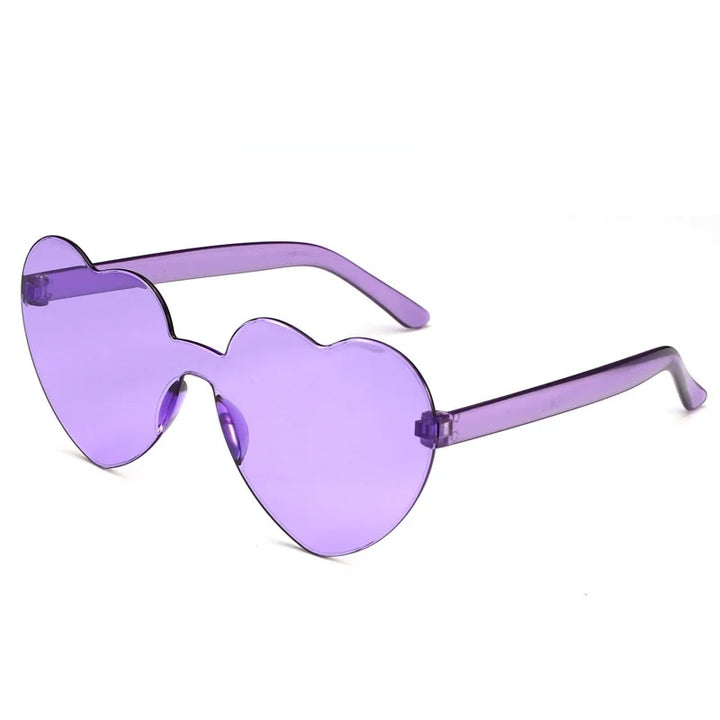 Heart-Shaped Rimless Polarized Sunglasses for Girls