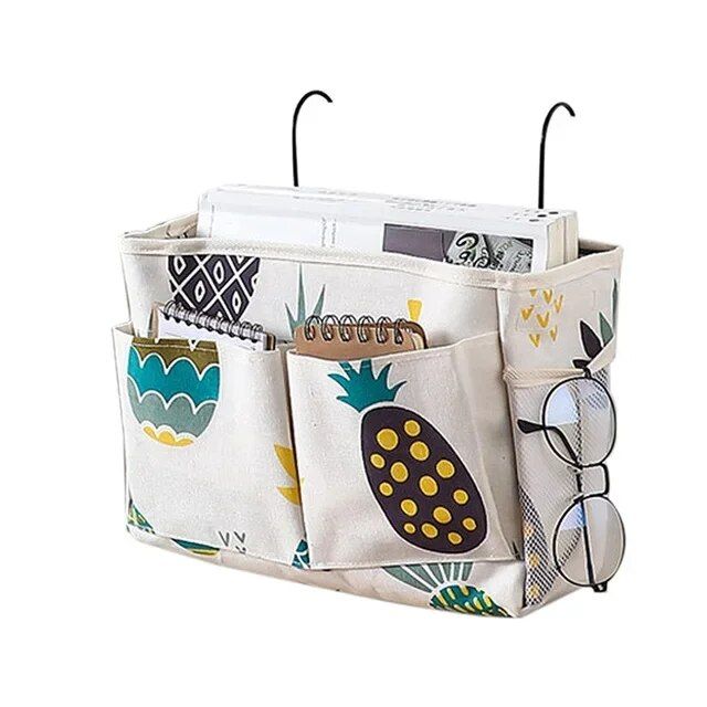 Multi-Purpose Bedside Storage Organizer: Canvas Hanging Pocket for Bedroom Essentials