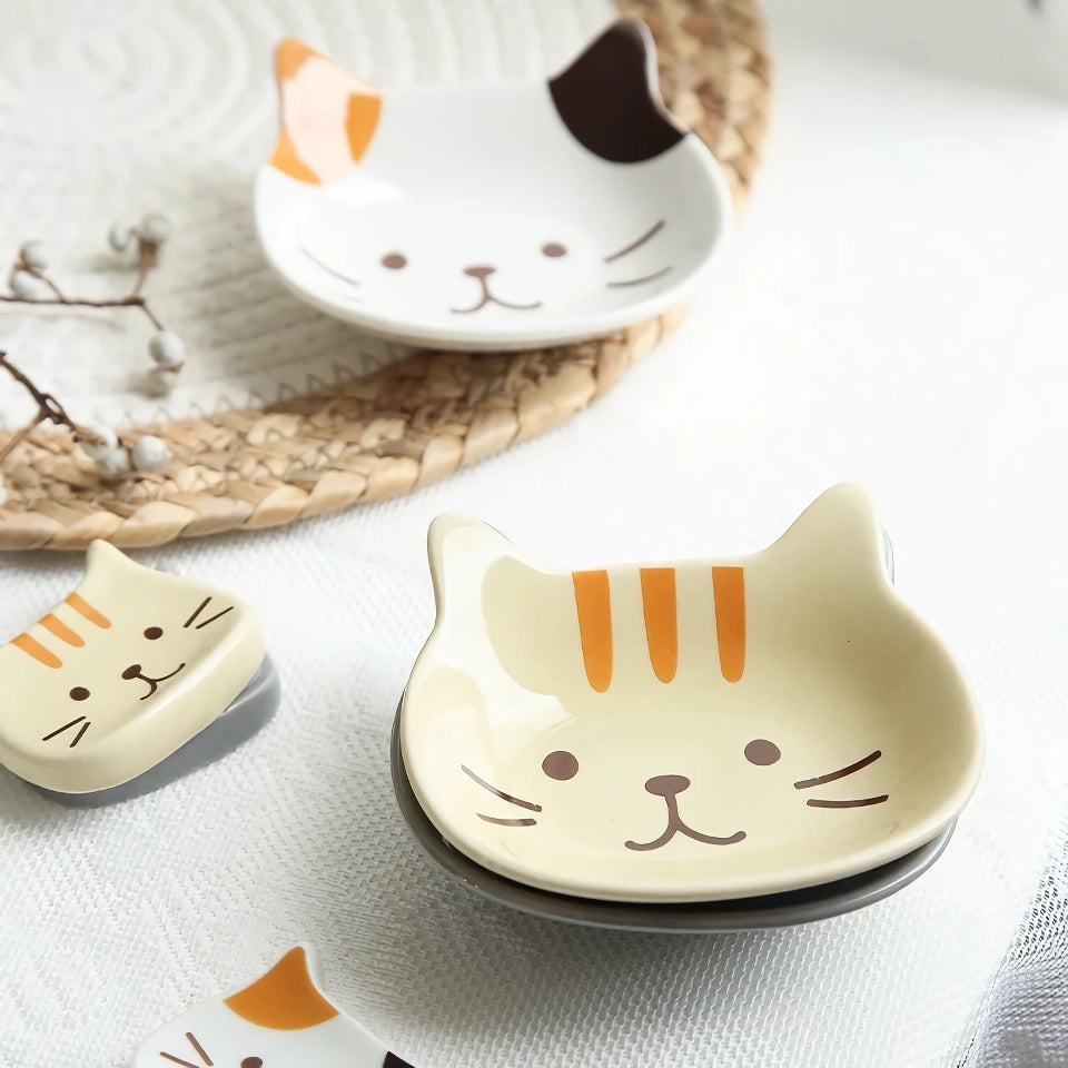 Japanese Cute Cat Ceramic Seasoning Dish