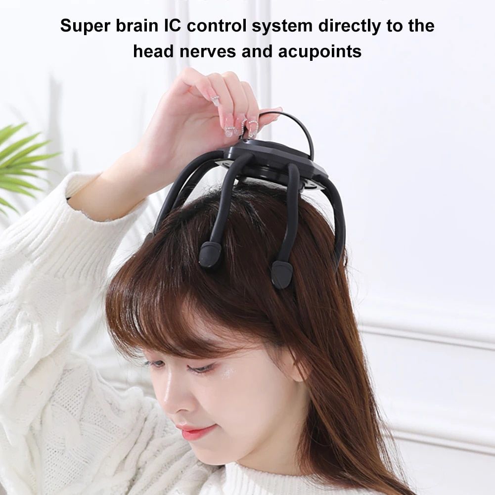 Electric Octopus Claw Scalp Massager for Stress Relief & Hair Stimulation