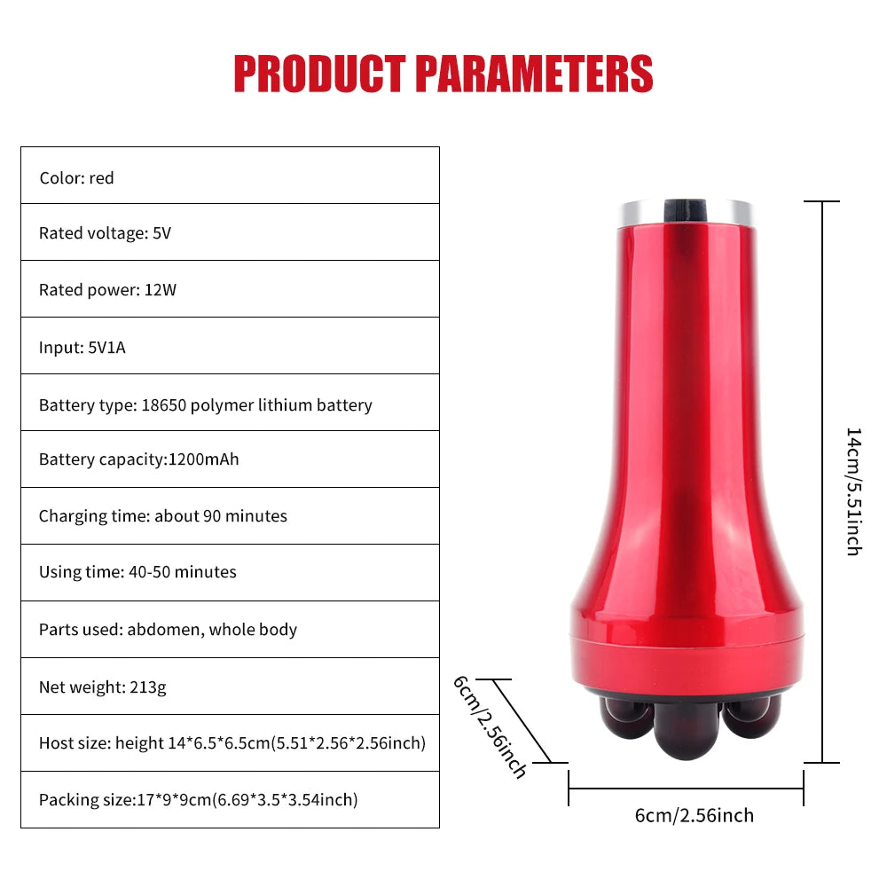 Handheld Abdominal Massager for Intestinal Peristalsis and Fat Burning