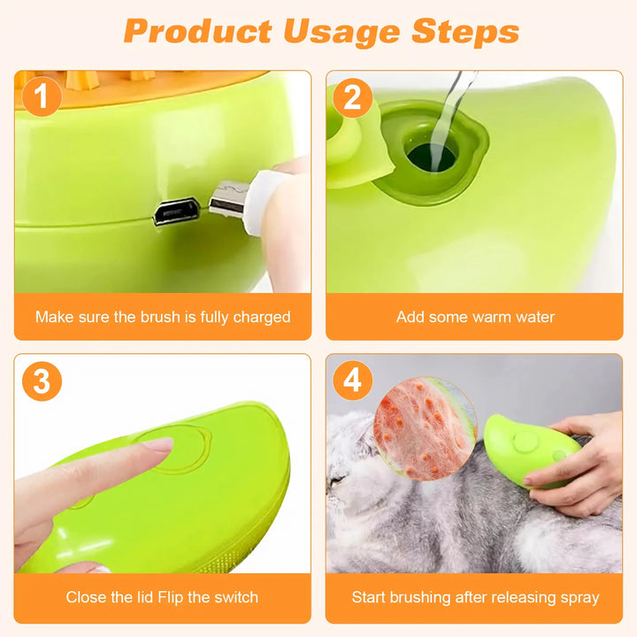 Electric Spray Pet Grooming Brush