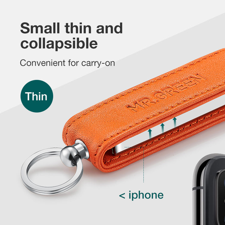 Portable Ultra-Thin Cow Leather Nail Clippers with Key Chain