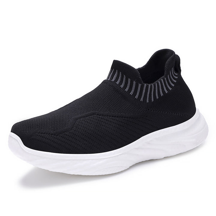 Striped Flat Sneakers Fashion Lightweight Breathable Socks Flats Shoes For Women Slip On Sports Shoes