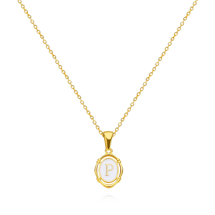Golden Drip Oil Letter Pendant Necklace - Elegant Fashion Jewelry for Women