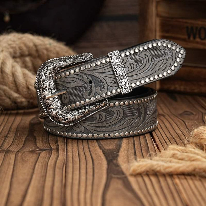 Western Cowboy Leather Belt