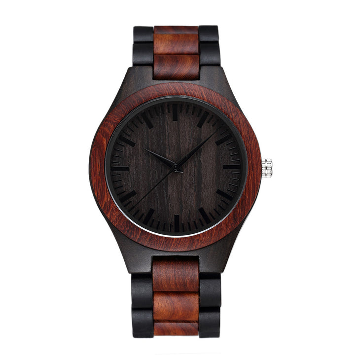 Men's And Women's Large Dial Wood Quartz Watch