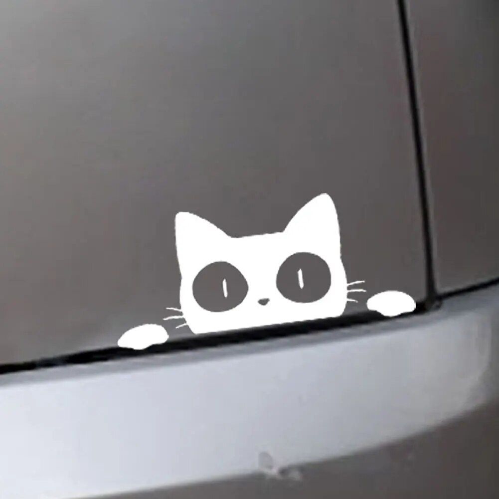 Reflective Peeking Cat Decal